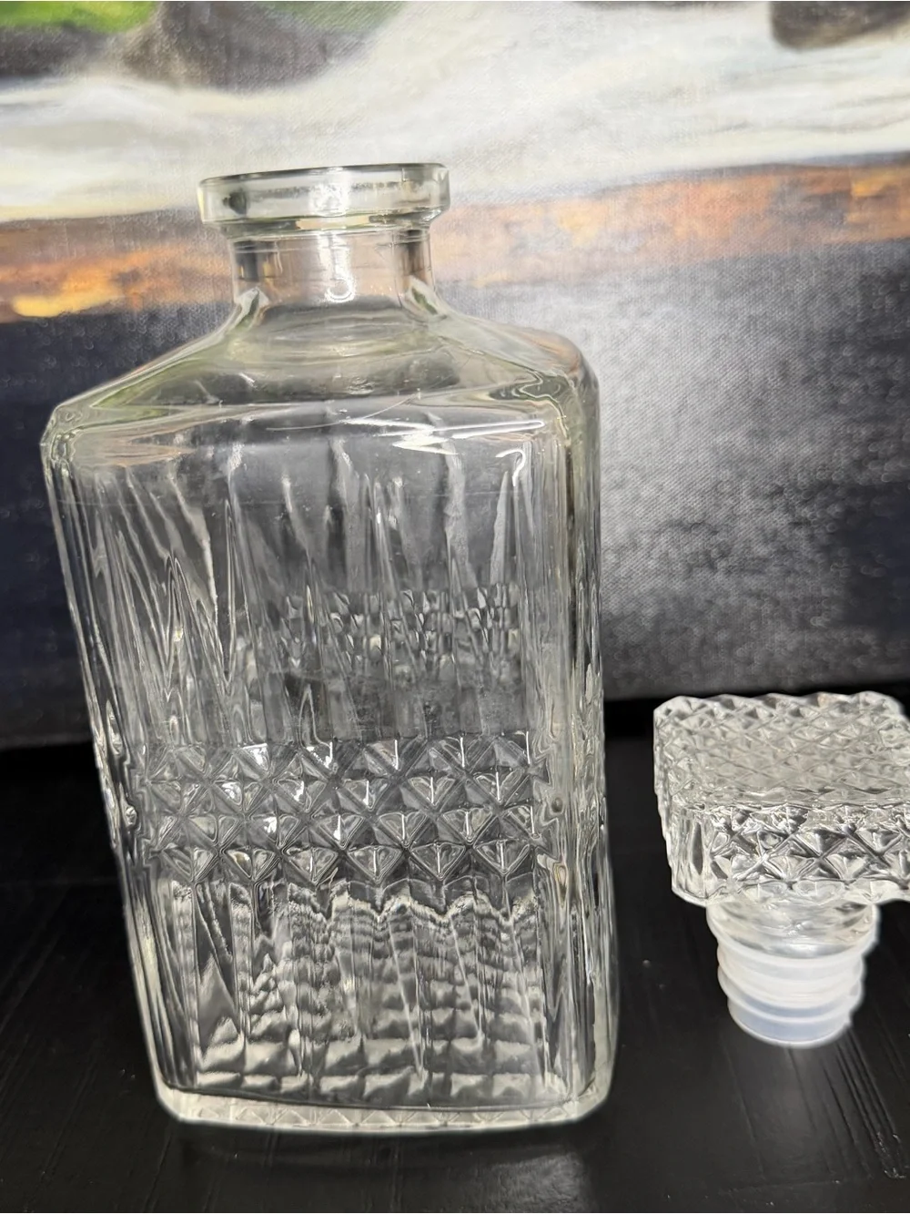 Clear Glass Square Decanter